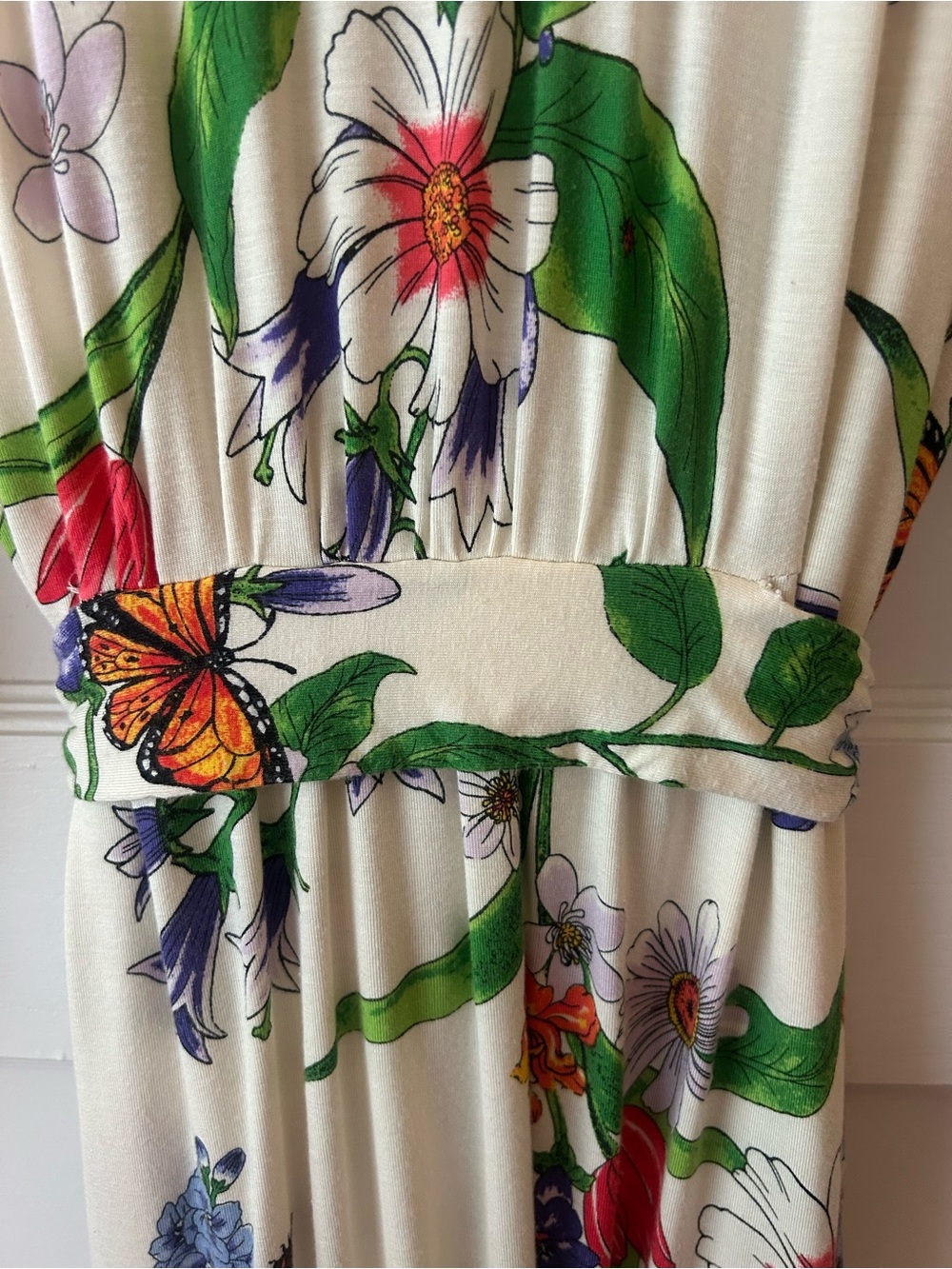 Soma Cream Floral Wrap Robe with Multicolor Blooms - Picture 11 of 14
